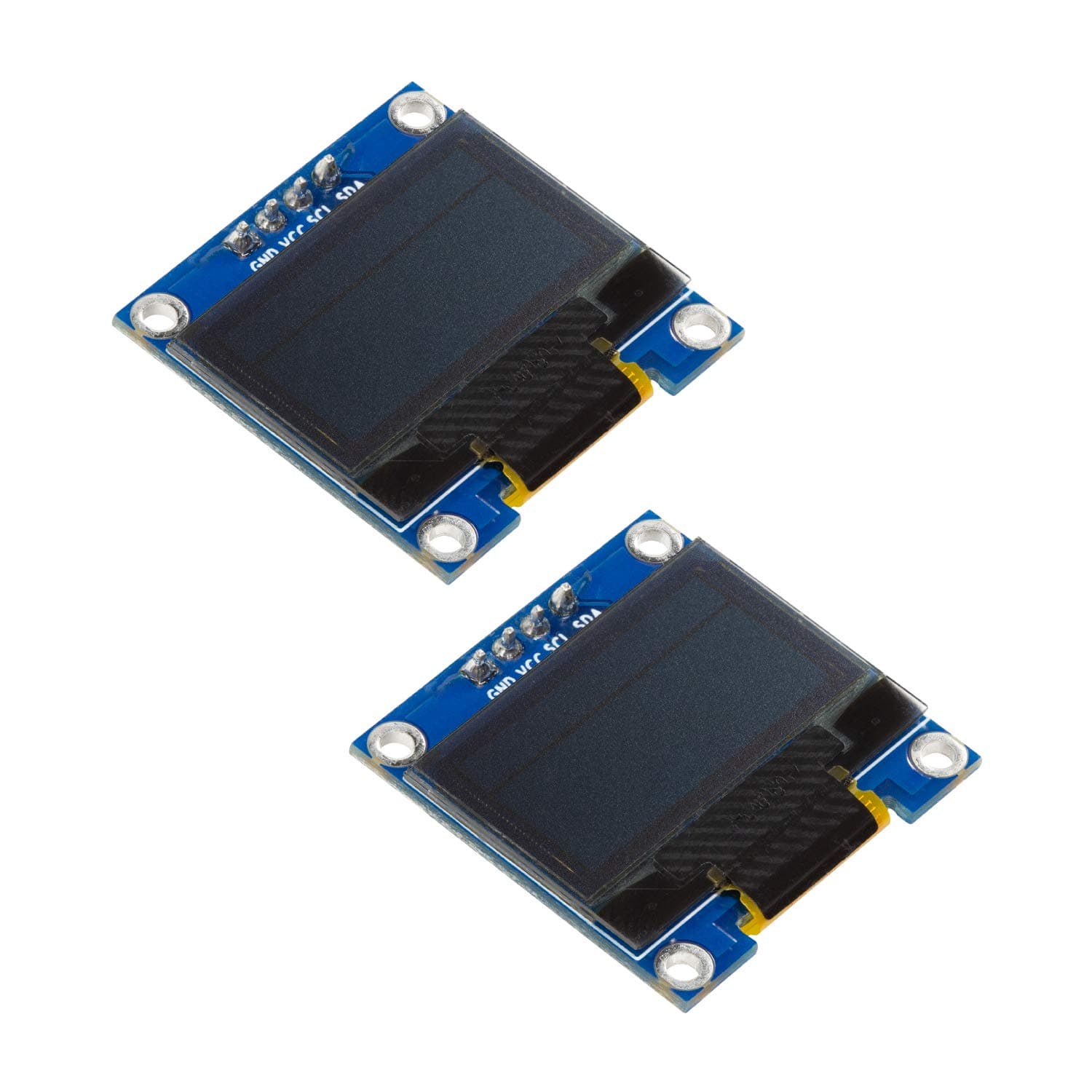 UCTRONICS 2 Pack 0.96" OLED Display Module for Arduino, 12864 128x64 Pixel SSD1306 I2C Serial Mini Screen, Yellow and Blue