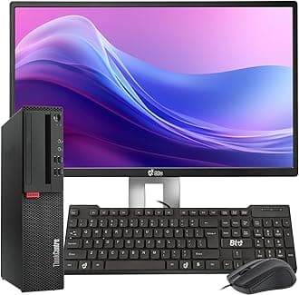 Lenovo M920s ThinkCenter Computer Desktop PC Intel Core i5 8500 Processor 16GB DDR4 Ram 128GB SSD + 1TB HDD, Built-In WiFi And Bluetooth New 24 Inch Monitor Keyboard And Mouse Windows 11 Pro (Renewed)