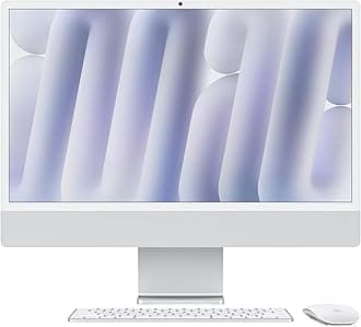Apple iMac All-in-One Desktop Computer with M4 chip with 10-core CPU and 10-core GPU: Built for Apple Intelligence, 24-inch Retina Display, 16GB Unified Memory, 512GB SSD storage; Silver