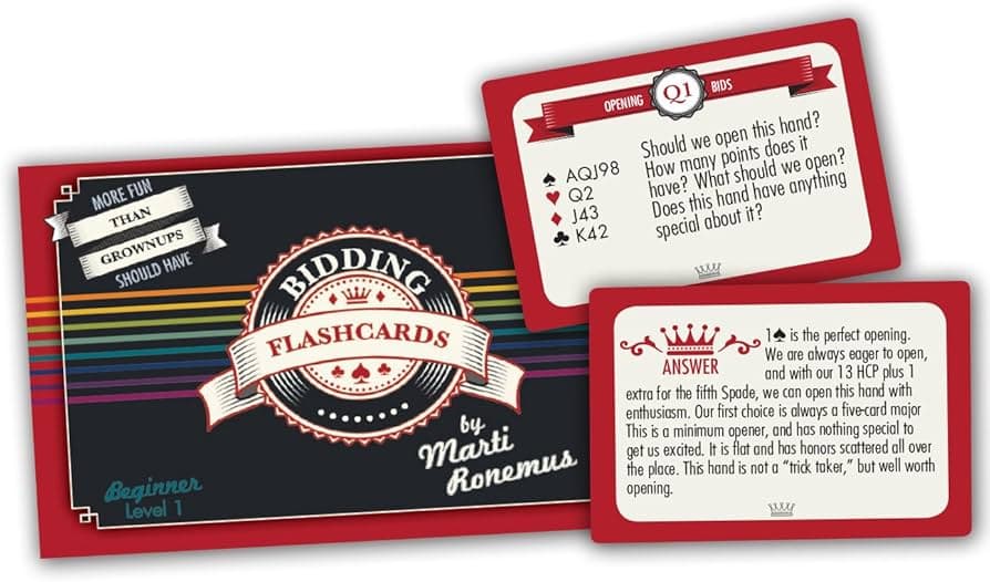 Bridge Bidding Flashcards Level 1 by Marti Ronemus - Basic Bidding for The New Bridge Player