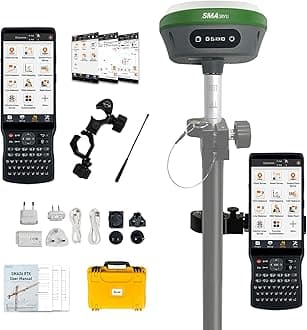 RTK GNSS Surveying Equipment Switchable Rover 32G Storage | Handheld Collector + Survey Software | Work as Base Station for Drones | Static & RTK Land Survey | SMA26 Pro(Pole Not Included)