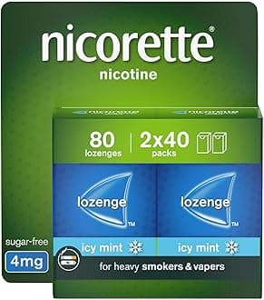 Cools 4mg Lozenge, 80 Lozenges (2 x 40 Packs), Effective and Discreet Quit Smoking Aid for Cigarettes, Nicotine Lozenges with Dual-Layer Icy Mint Flavour Release
