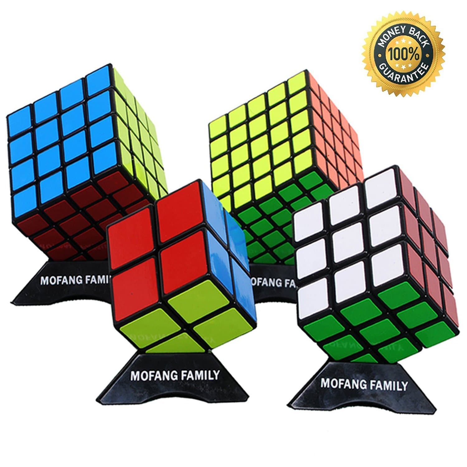Black Cube Puzzle Bundle Pack 2x2x2 3x3x3 4x4x4 5x5x5 Set Shengshou Speed Cube Collection Brainteaser Puzzle