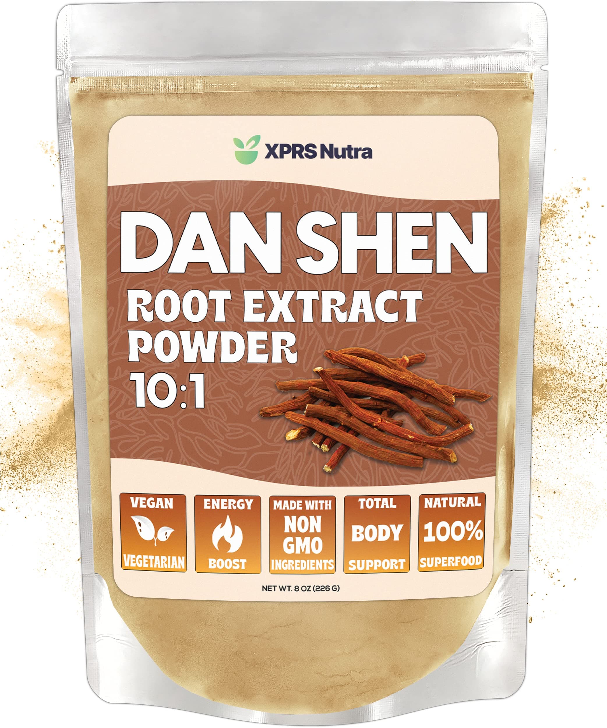 Dan Shen Root Extract Powder 10:1- Premium Dan Shen (Red Sage) Concentrated Powder - Vegan Friendly Danshen (8 oz)