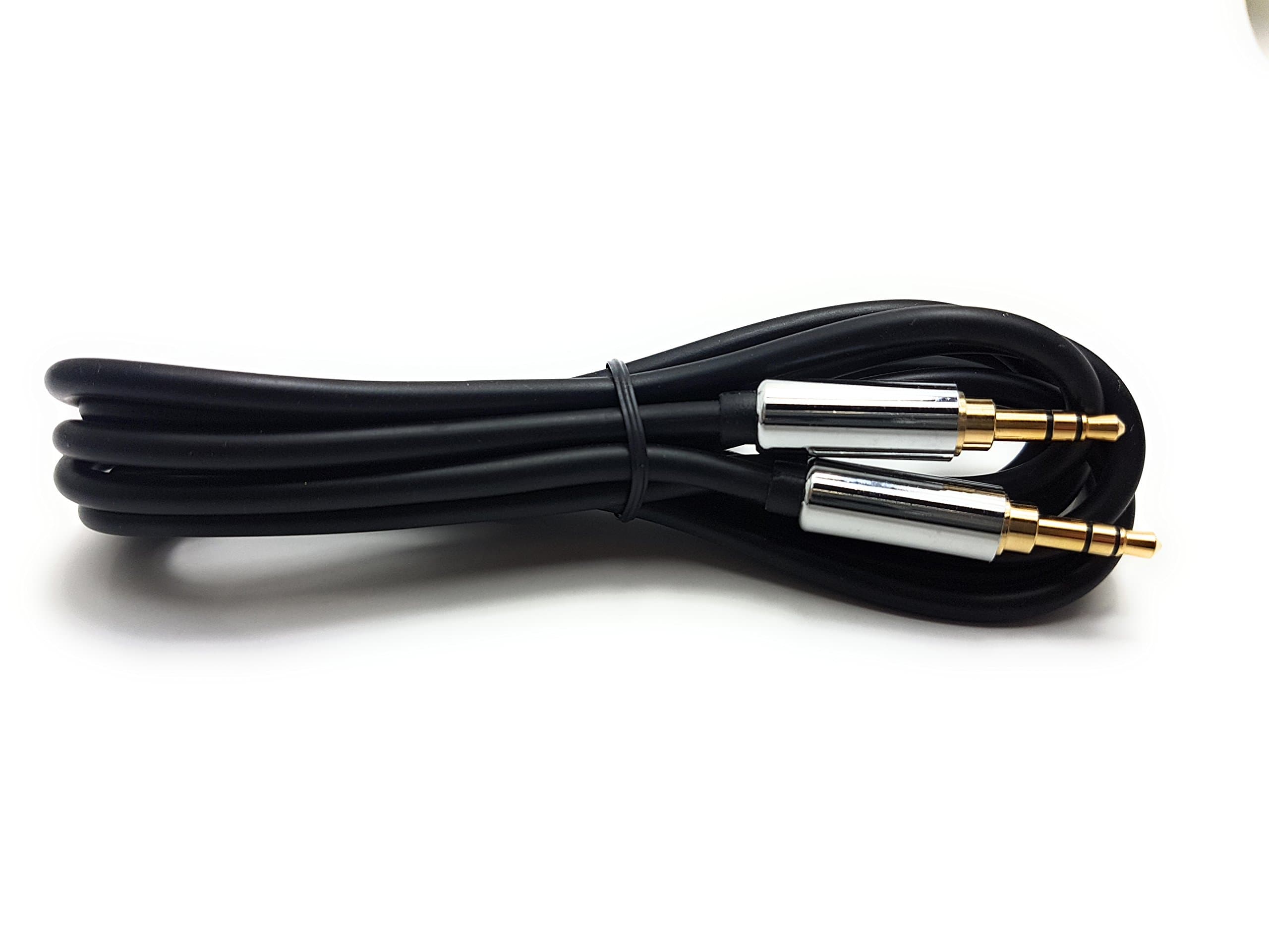 MainCore 2m long Pro 3.5mm to 3.5mm Jack METAL/GOLD/BLACK Stereo Jack Cable (Available in 0.5m, 1m, 1.5m, 2m, 3m) (2m)