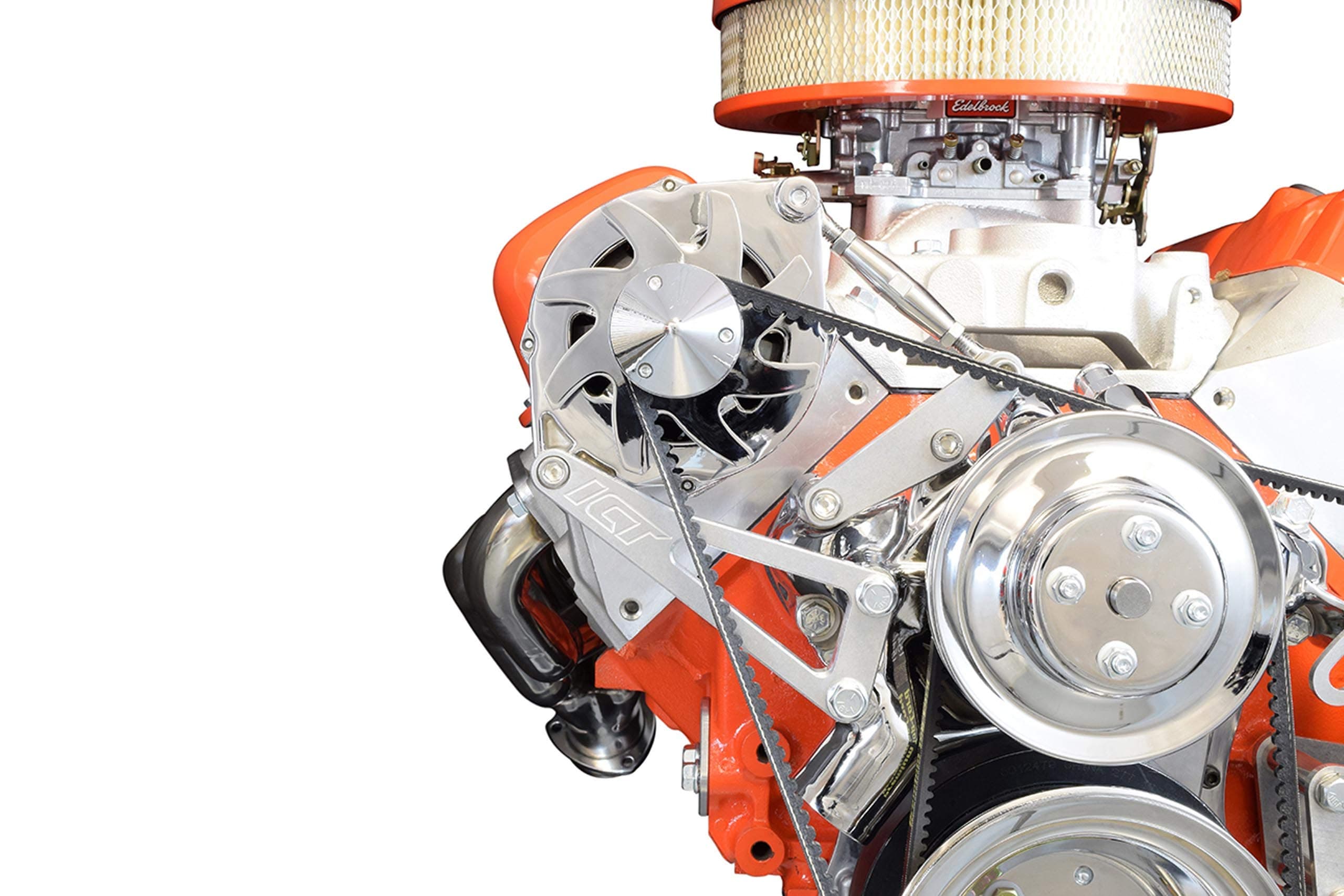 BBC Billet Alternator Bracket Adjustable LWP Big Block Chevy Long Water Pump Kit Aluminum 396 402 409 427 454 502 V8 Eight Cylinder Designed & Manufactured in the USA 551663