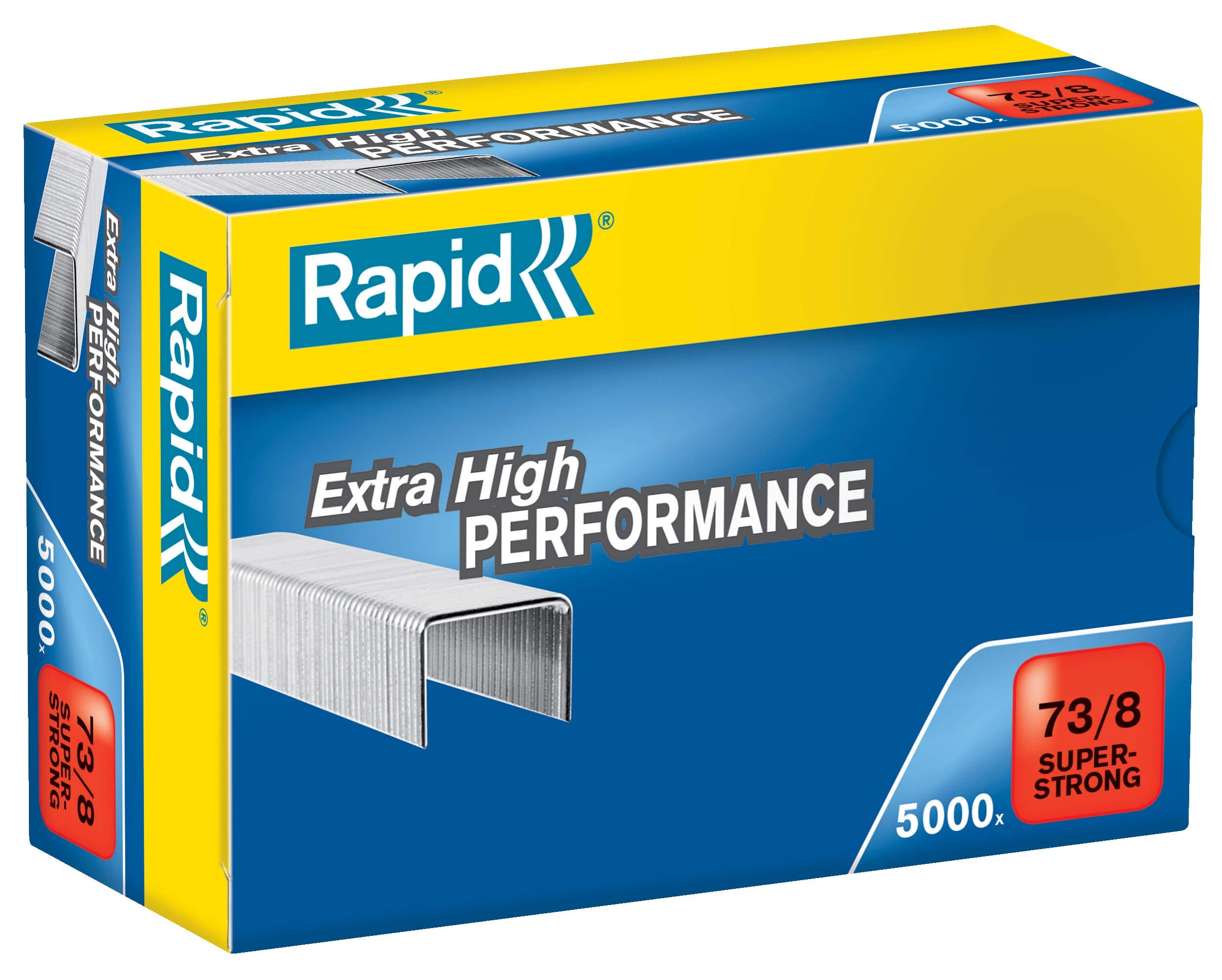 Rapid 73/8mm Super Strong Staples, For Stapling 10-30 Sheets, Use with Heavy Duty Stapling Pliers, Galvanised Wire, Box of 5000, 24890300