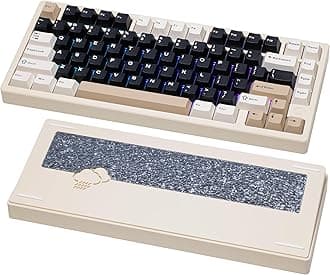 WOBKEY Rainy 75 CNC Aluminum HMX/JWK/Cocoa Switches Triple-Mode Connectivity Mechanical Keyboard with Superior Acoustics, RGB/FR4/Silver SUS304/7000mAh/Cocoa Switch (Pro - White)