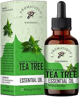 Aromatique Tea Tree Oil For Face 100% Pure,Best Therapeutic Grade Tea Tree Essential Oil For Skin Acne, Hair -15Ml Green