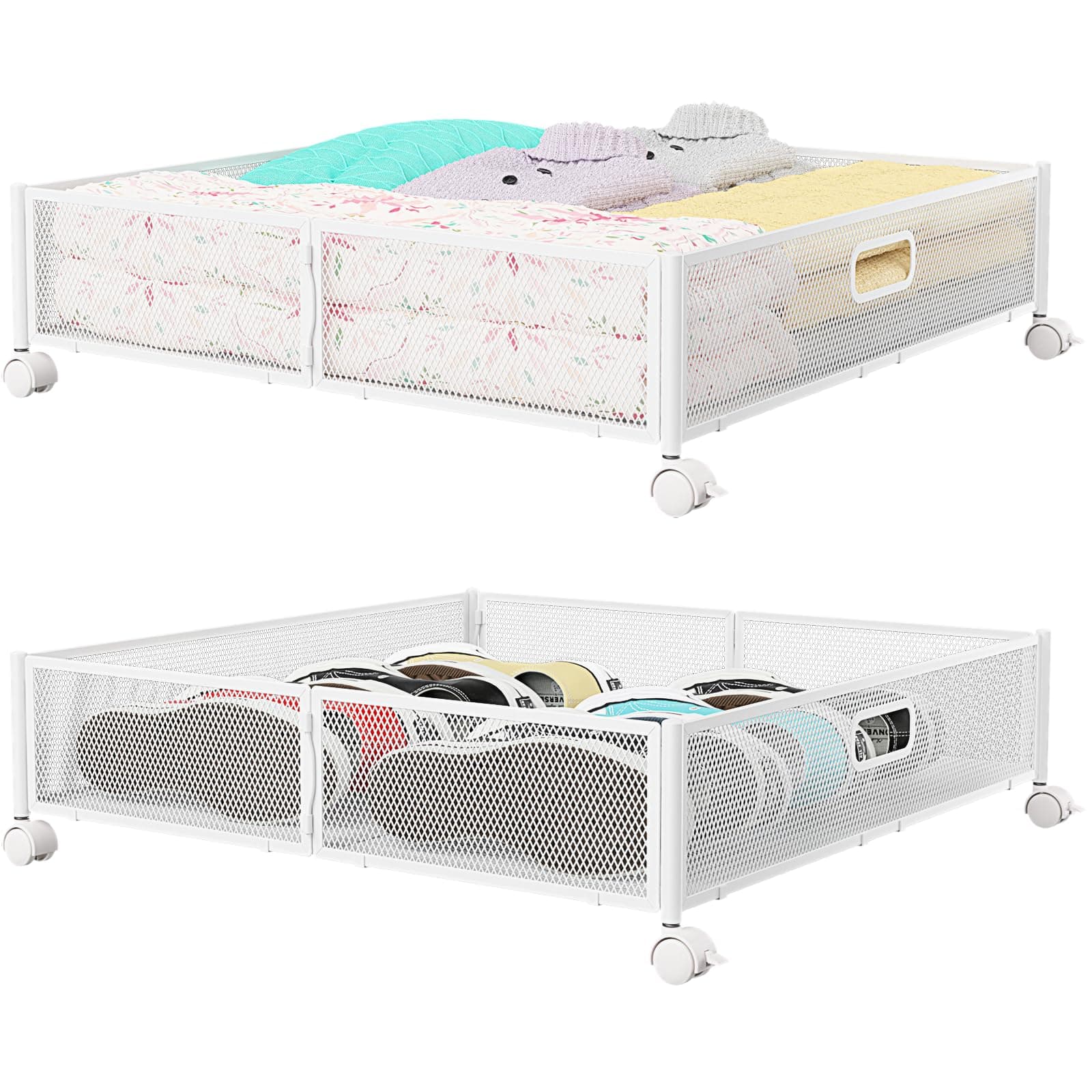 PHINOX White Under Bed Shoe Storage