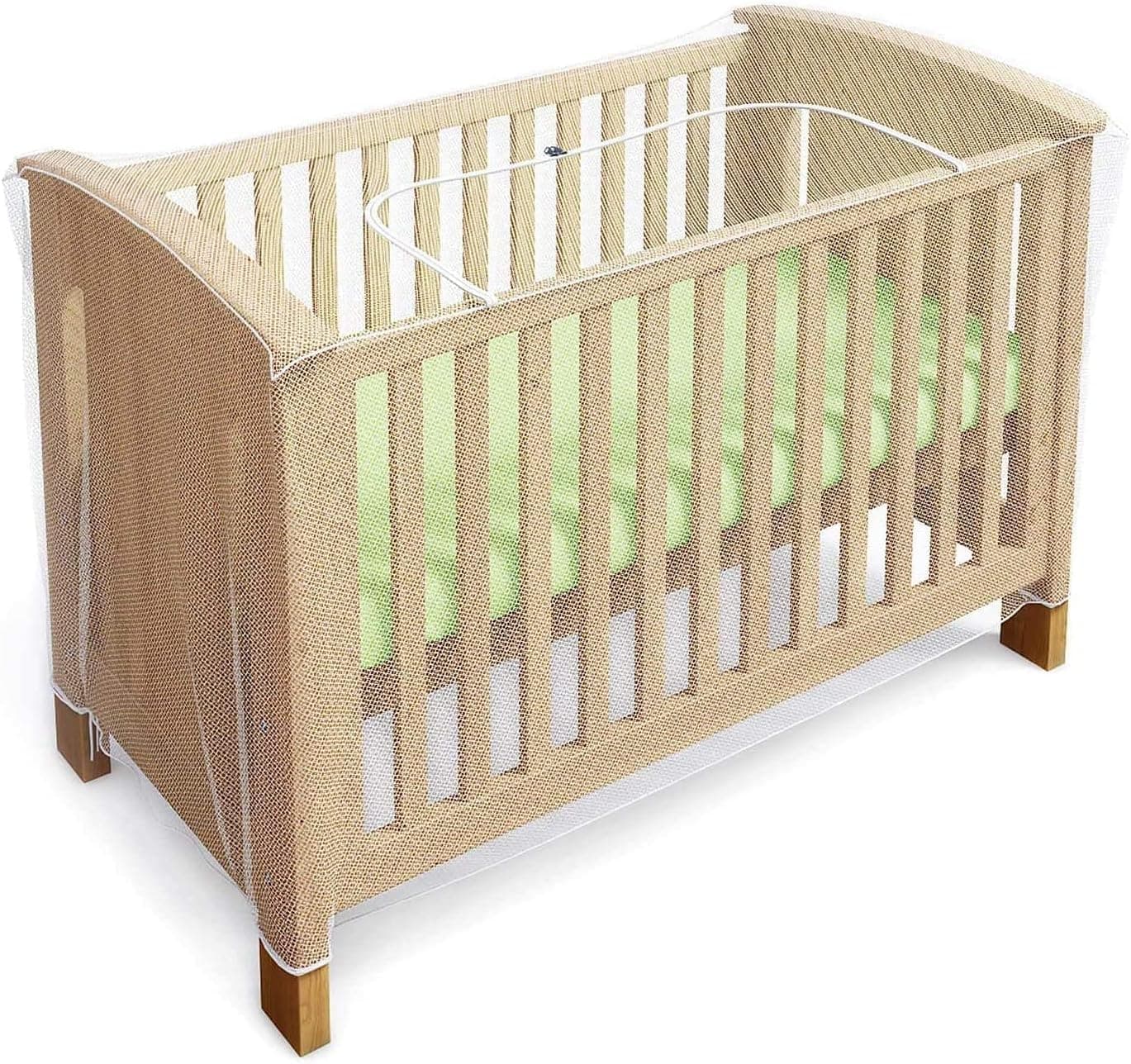 Mosquito Net for Cot Bed & Crib - Insect and Cat Net - Zipper for Quick, Easy Access to Your Baby - with Travel Holder Bag