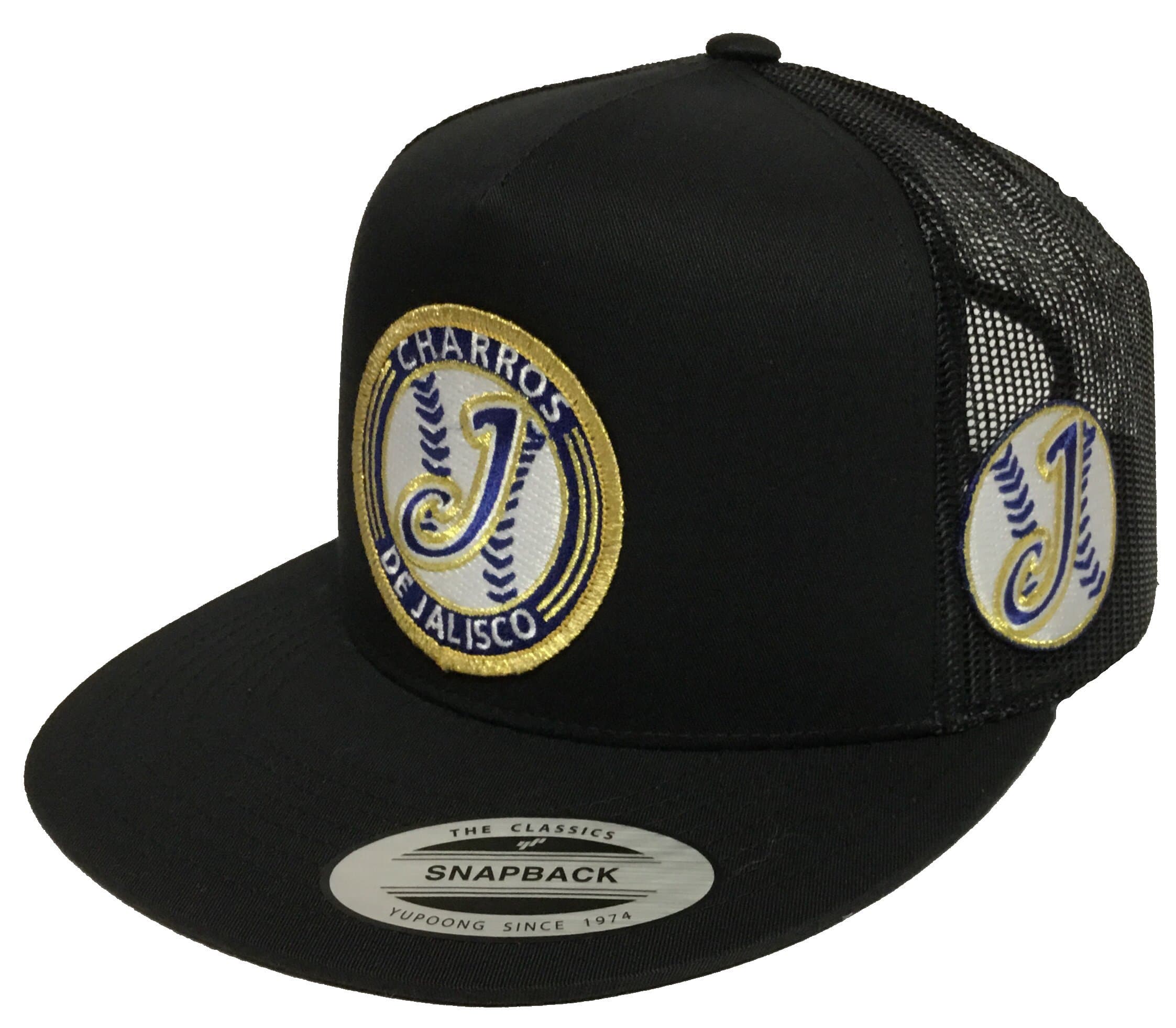 Charros De Jalisco 3 Logos Hat Black Mesh Snapback