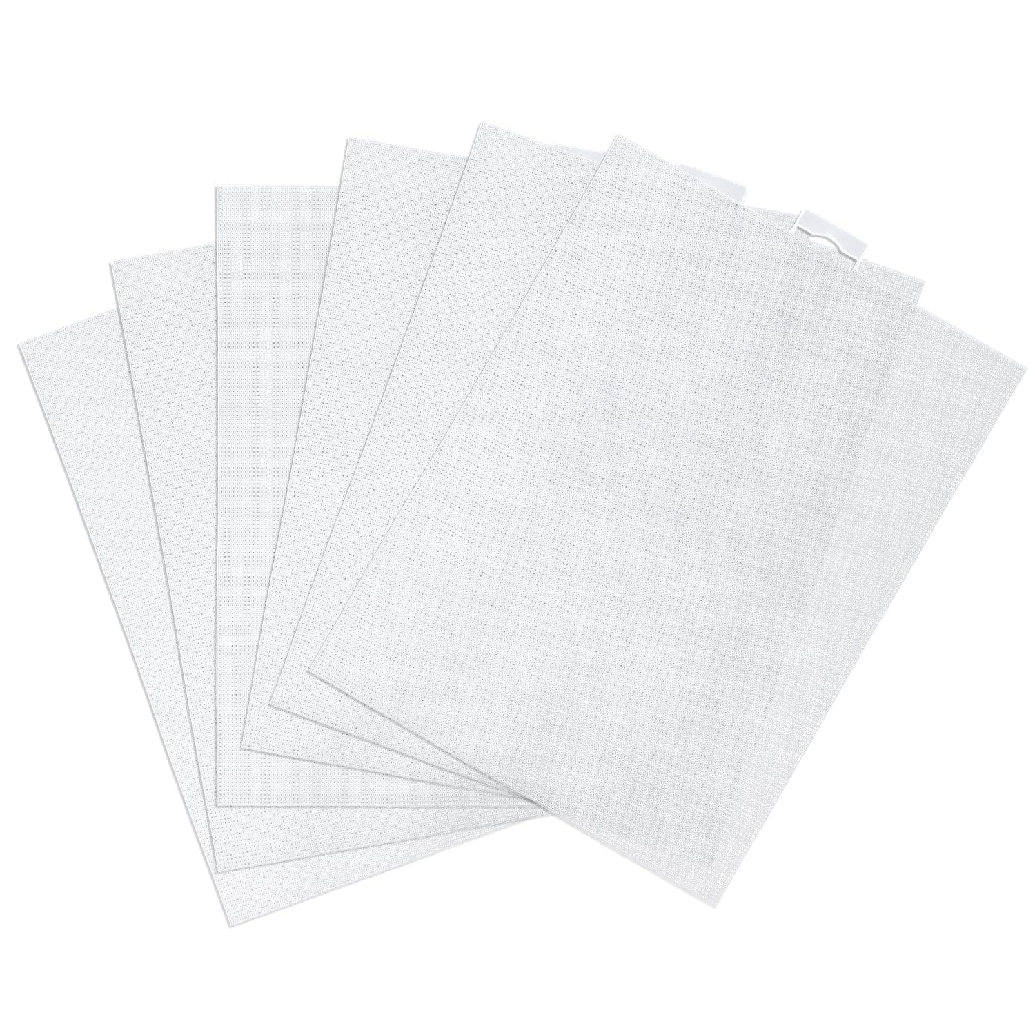 6pcs Plastic Mesh Canvas Sheets, 14 CT Clear for Embroidery Making, Cross Stitch Aida Screen for Crafts DIY Crochet Projects (11x8.2 inch)