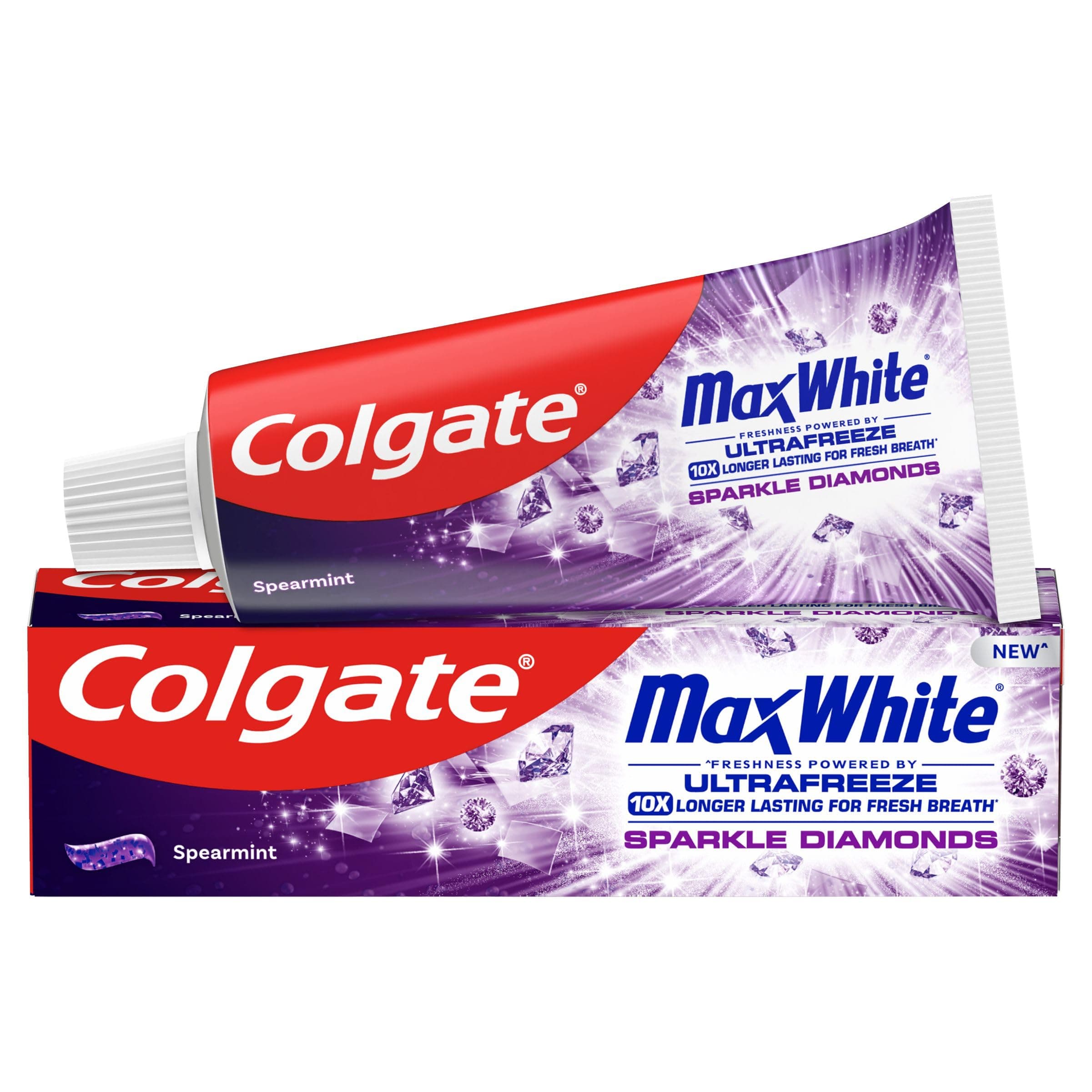 Colgate Max White Sparkle Diamonds Toothpaste 75ml | Teeth whitening toothpaste | Shines enamel for whiter teeth | Fights cavities | Fluoride toothpaste | Purple toothpaste