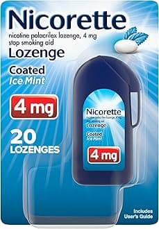 4 mg Coated Nicotine Lozenges to Help Quit Smoking - Ice Mint Flavored Stop Smoking Aid, 20 Count