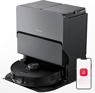 S8 MaxV Ultra Robot Vacuum & Sonic Mop, 10000 Pa Suction, Corner to Edge Deep Cleaning, Hot Air Self-Drying, Auto Empty & Refill, Detergent Dispenser, Obstacle Avoidance,Black