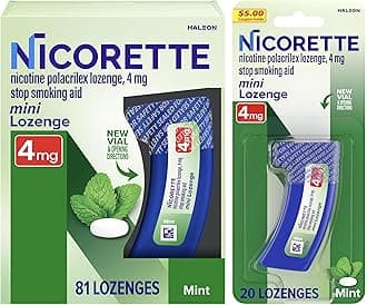 4 mg Mini Nicotine Lozenges to Help Stop Smoking - Mint Flavored Stop Smoking Aid, 101 Count