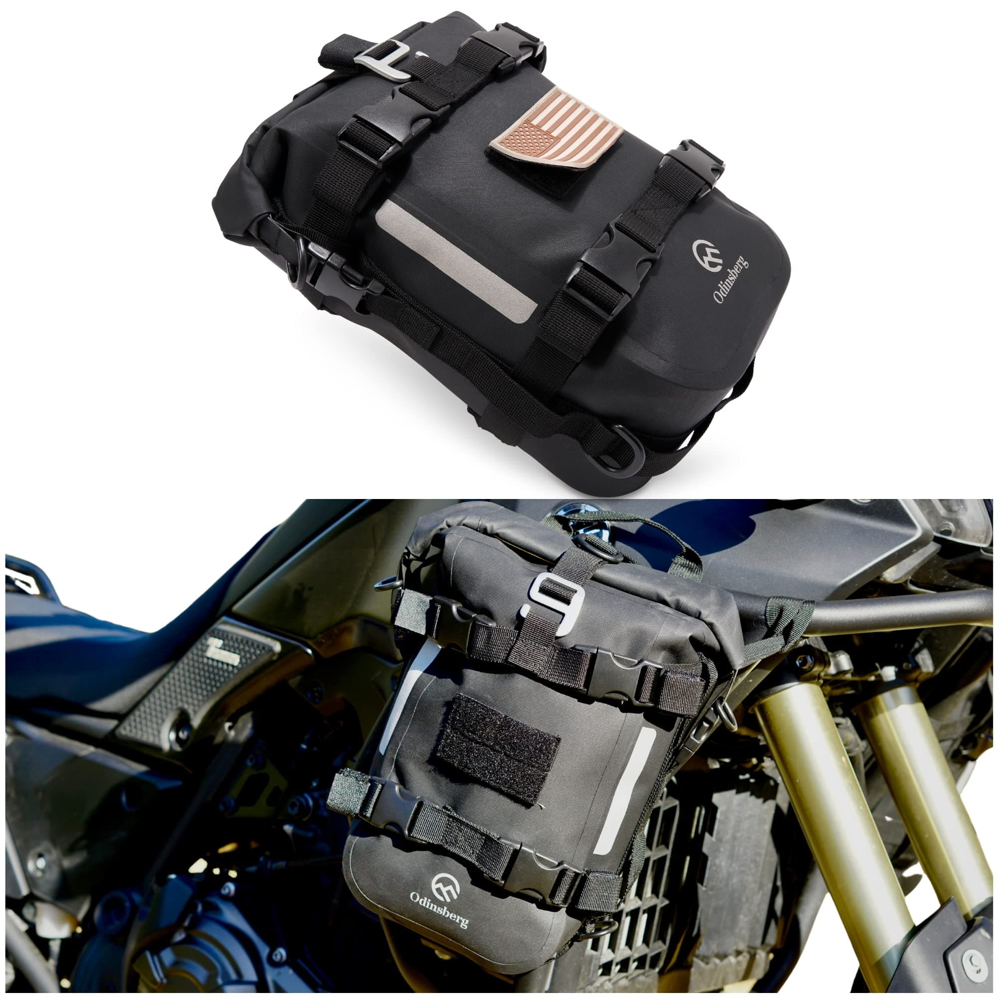 Waterproof Motorcycle Tail Bag 7L Motorcycle Dry Bag Crash Bar Bags used as Luggage on Sissy Bar Back Seat Saddle Bag Rack Fender Bag Pouch Dirt Bike Pack for Moto Enduro ATV