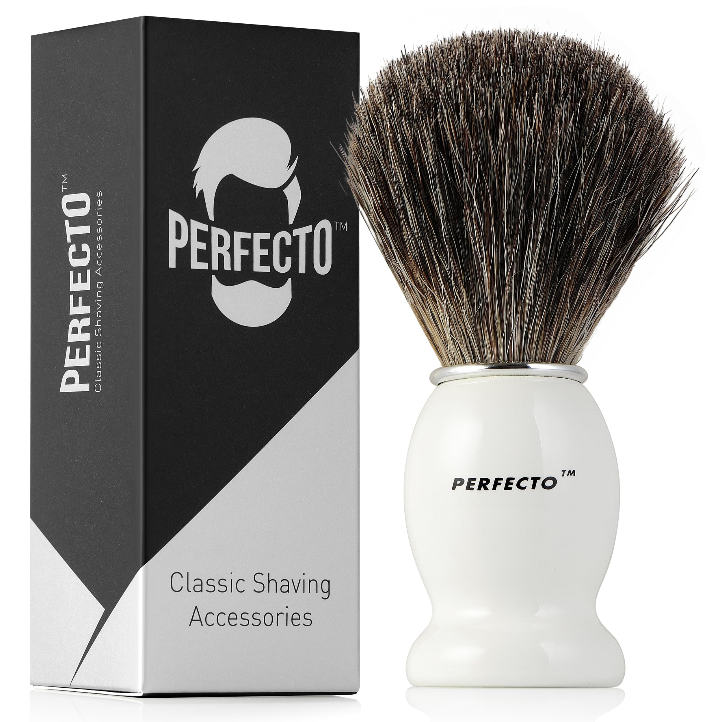 100% Pure Badger Shaving Brush-White Handle- Engineered for The Best Shave of Your Life. for, Safety Razor, Double Edge Razor, Straight Razor or Shaving Razor, Its The Best Badger Brush.