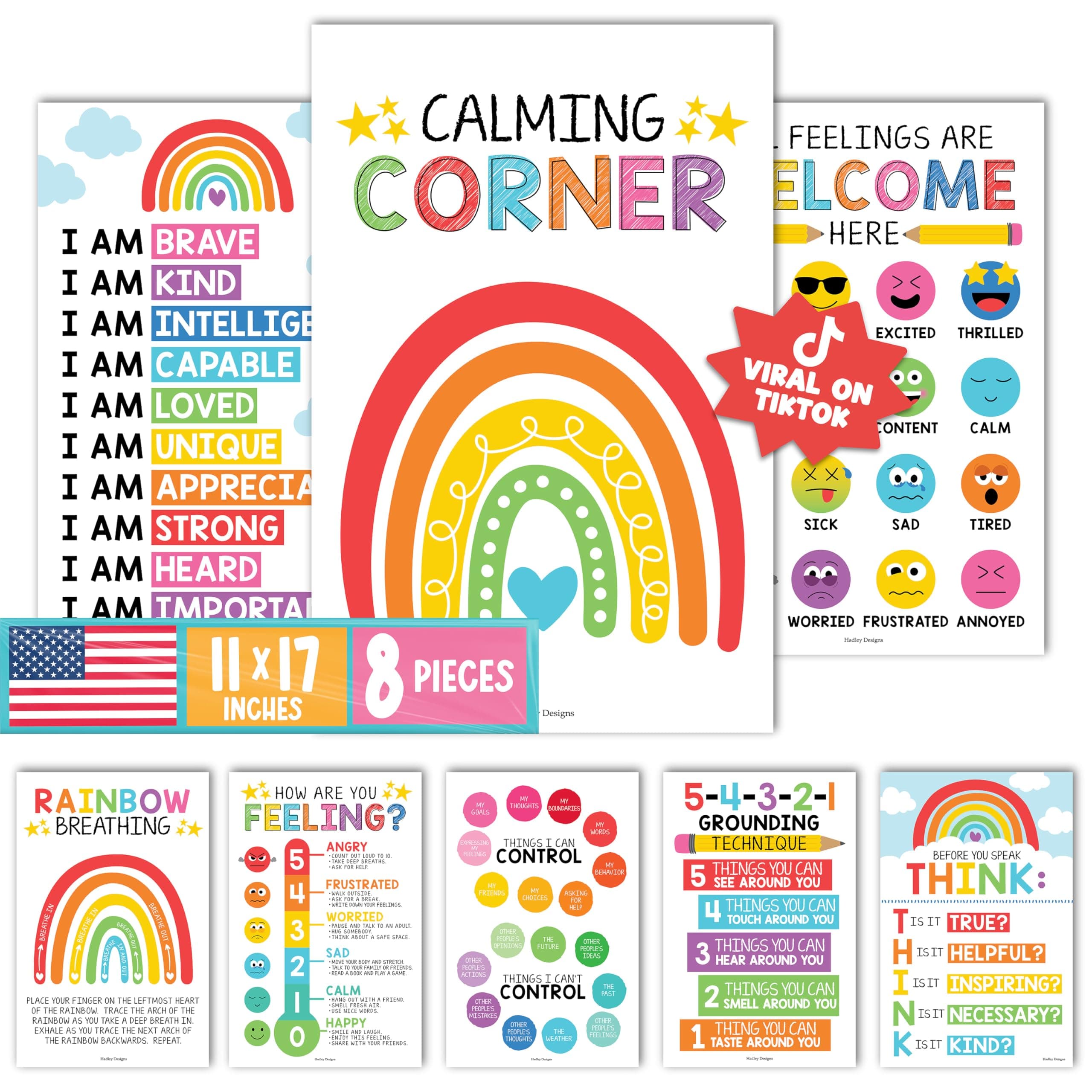 Colorful Calming Corner Posters