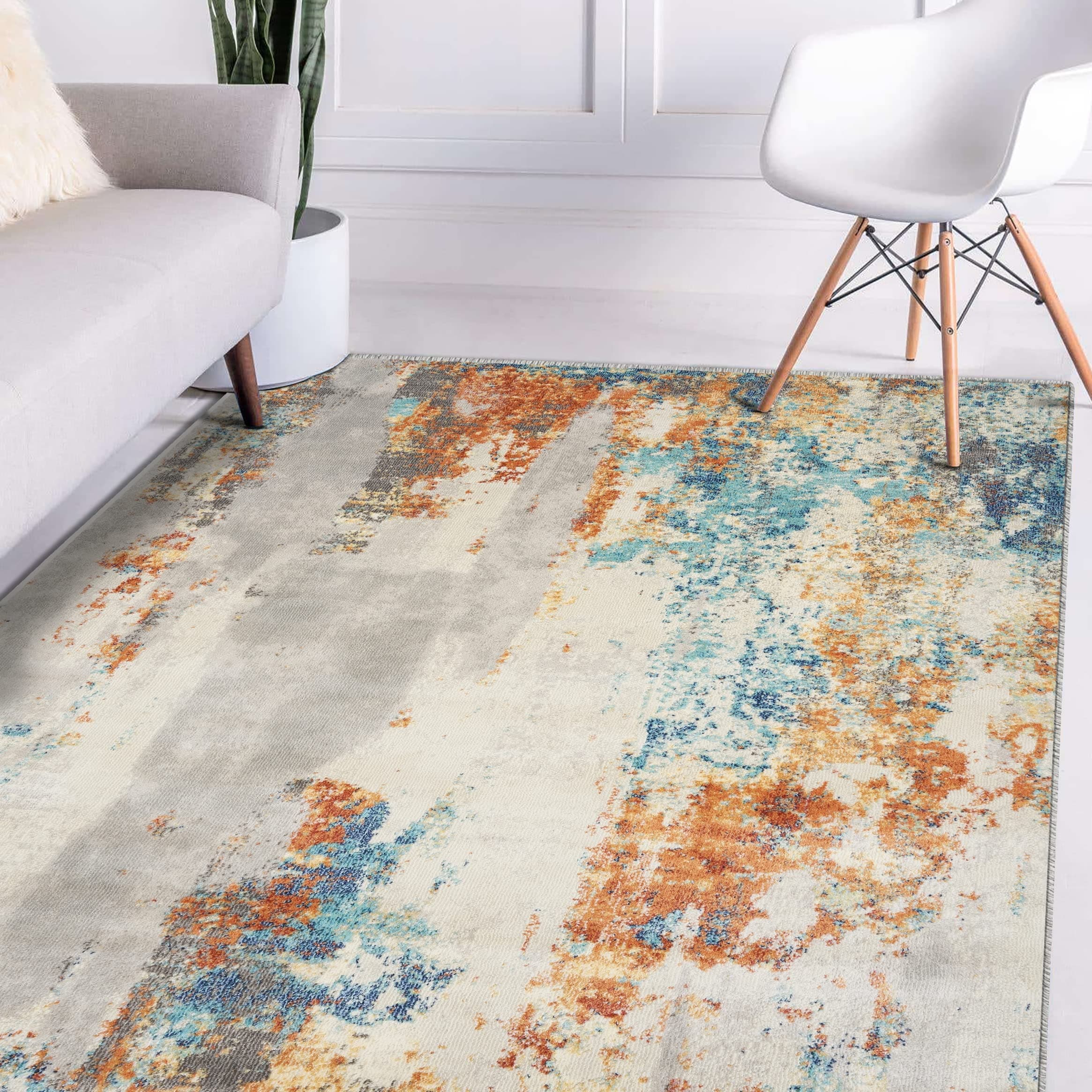 LUXE WEAVERS Euston Collection Multi 5x7 Modern Abstract Area Rug