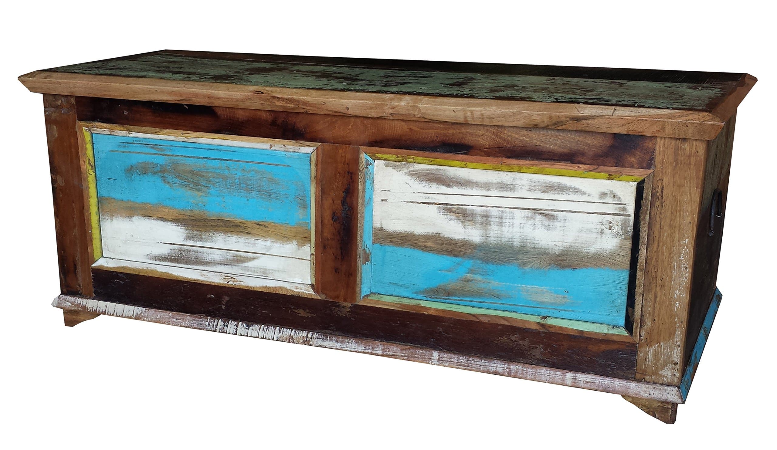 Antique Trunk Box Coffee Table, 40 by 18 by 18-Inch