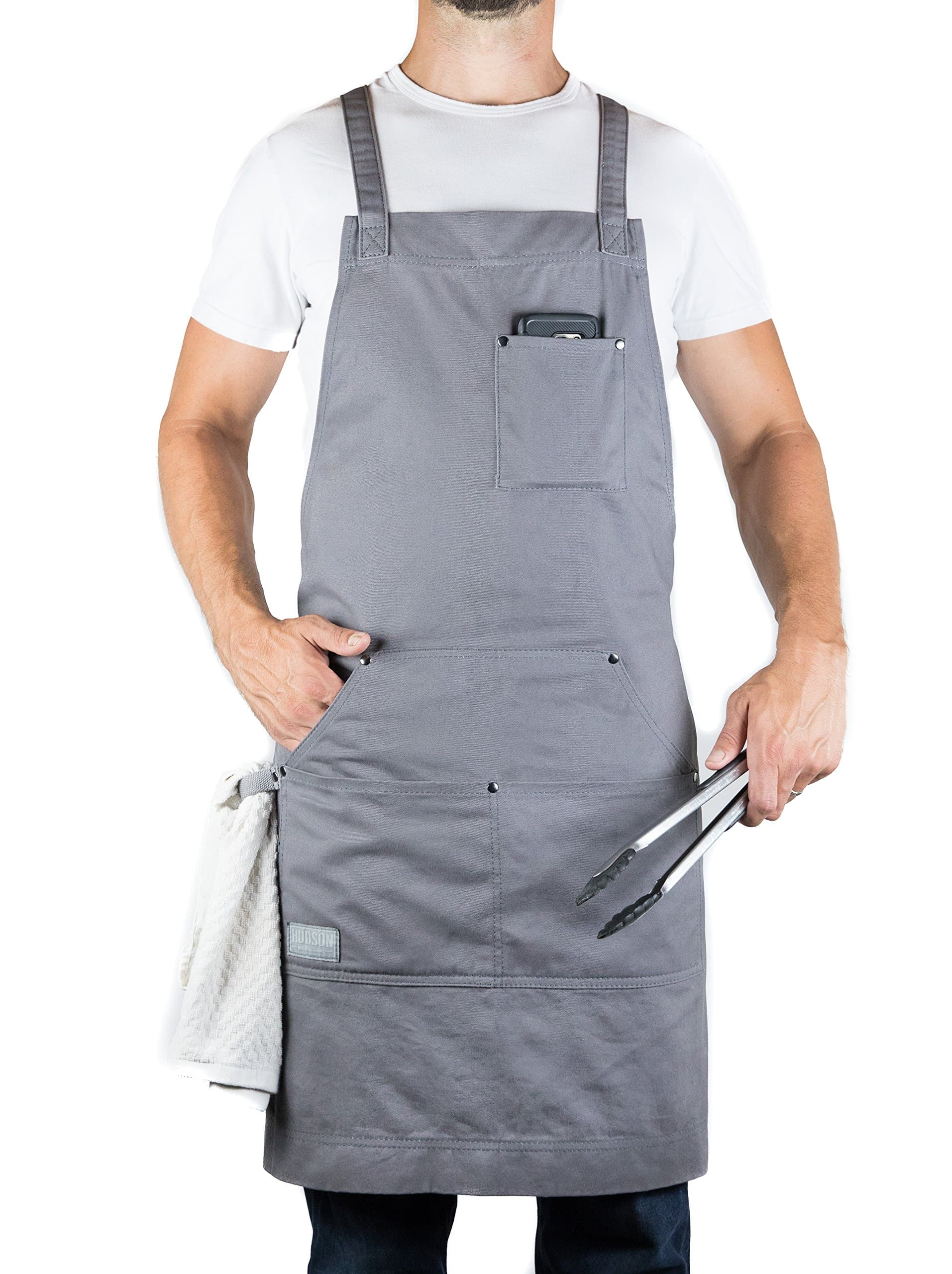 Hudson Durable Goods - Professional Grade Chef Apron for Kitchen, BBQ & Grill