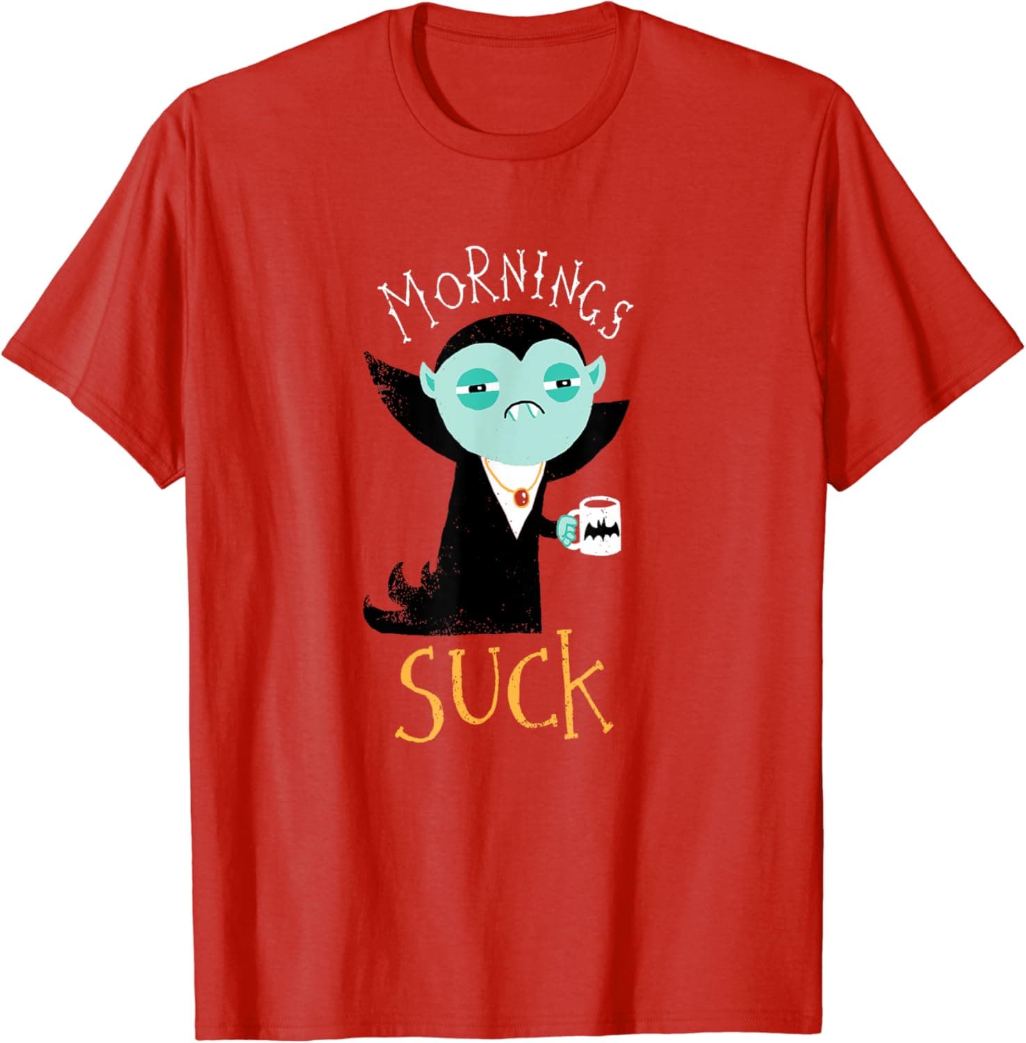 Mornings Suck - Cute Vampire T-Shirt DM